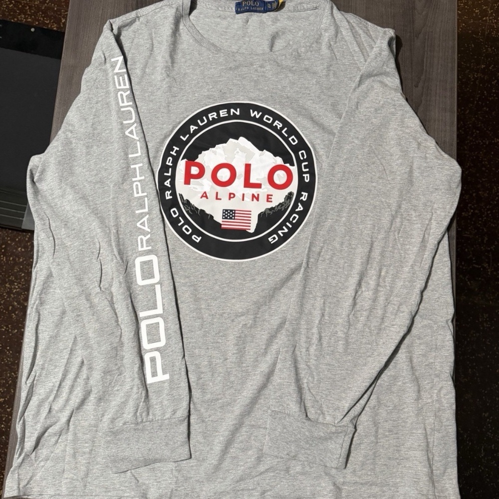 Polo Ralph Lauren Alpine Racing Men's Red Long Sleeve T-Shirt Size XL